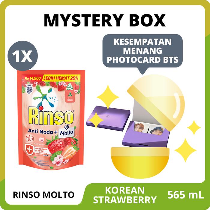 Promo Harga Rinso Liquid Detergent + Molto Korean Strawberry 565 ml - Tokopedia
