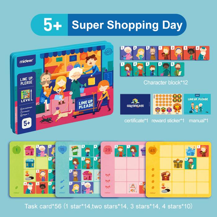 Gambar Mideer Line Up Please mainan edukasi board game anak montessori dari petite.playland undefined Tokopedia