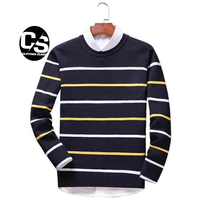 Gambar Sweater Pria O-Neck Cotton Rajut Halus Kualitas Exsport - Hitam, S dari clothes clas undefined Tokopedia