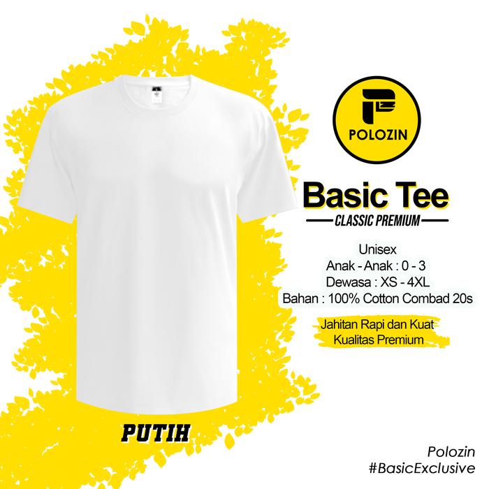 Gambar Kaos Polos Cotton Combad 20s Premium Lengan Pendek Dewasa - Putih - Putih, XS dari Polozin Store undefined 5 Tokopedia