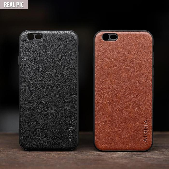 Gambar Casing iPhone 6 6S 7 8 Plus X XS Max XR AIORIA Leather Hard Soft Case - 6 / 6S, Hitam dari bungkusganofficial undefined Tokopedia