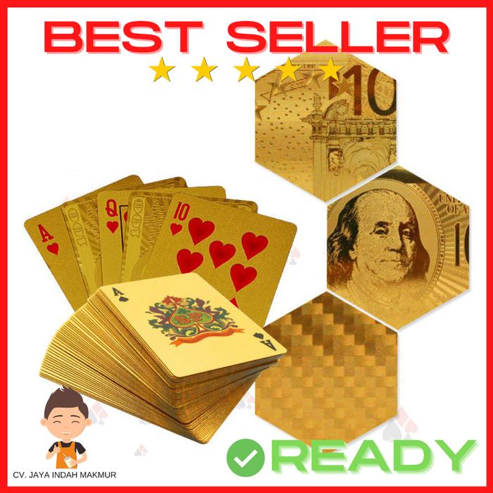 Gambar Kartu Remi Waterproof Kartu Poker Premium Kartu Remi Plastik Anti Air - GOLD DOLLAR dari Jaya Indah Makmur Tokopedia undefined Tokopedia