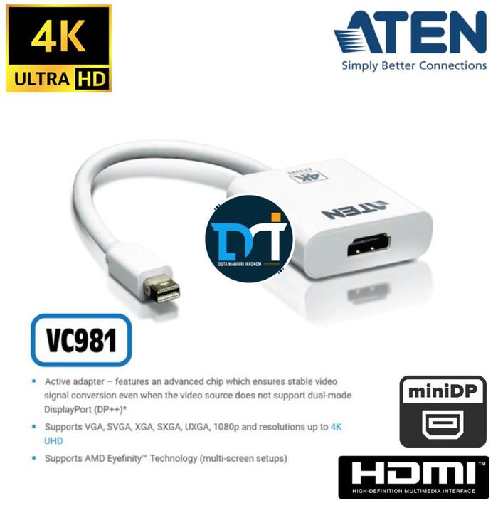 Aten Mini Displayport To Hdmi Video Adapter Converter Promo Aten