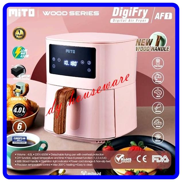 Gambar Digital Air Fryer Mito / Airfryer Mito AF 1 - Merah Muda dari DY Houseware undefined Tokopedia