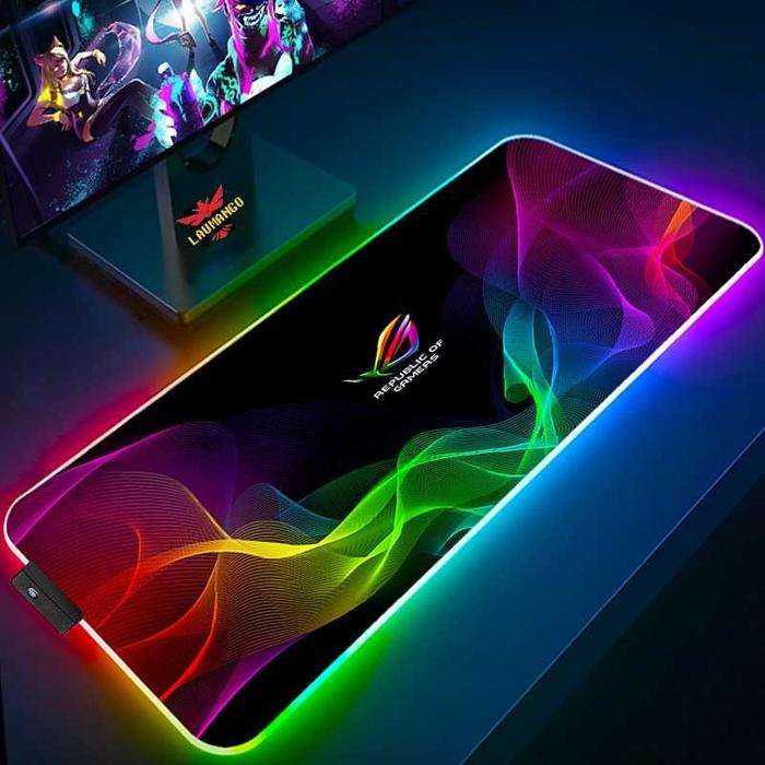 Gambar ASUS ROG Gaming Mouse Pad Illuminated RGB 800x300mm Anti Licin - 80x30cm wave dari Langganan87 undefined Tokopedia