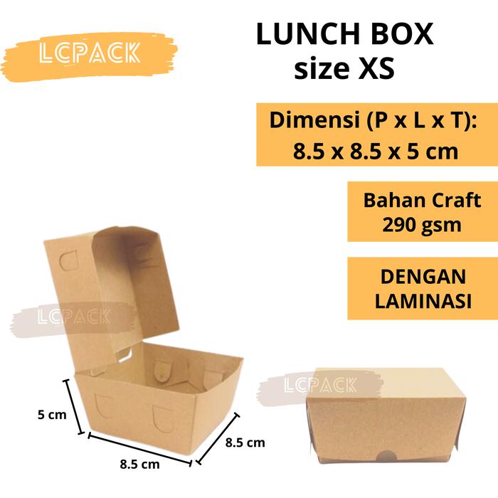 Gambar Paper Lunch Box Kraft XS 8,5 x 8,5 x 5cm Kotak Makan Box Nasi Laminasi dari LC room undefined Tokopedia