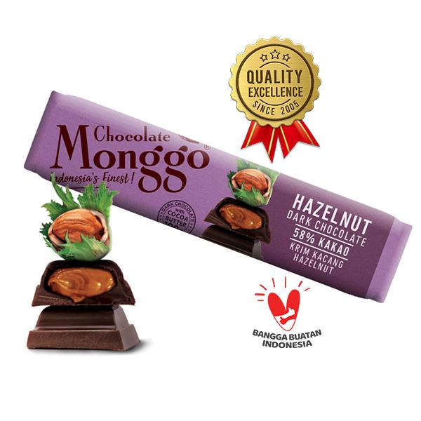 Gambar Chocolate Monggo | Hazelnut Praline & Dark Chocolate 40g| Coklat Murni - Hazelnut dari Chocolate Monggo Indonesia undefined Tokopedia