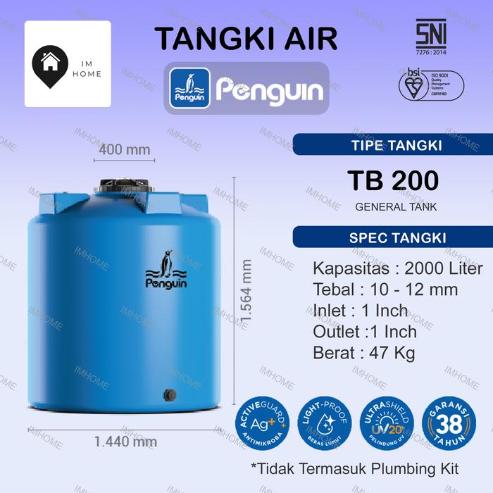 Gambar Tangki / Toren Air Penguin 2000 Liter TB200 dari Imhome undefined Tokopedia