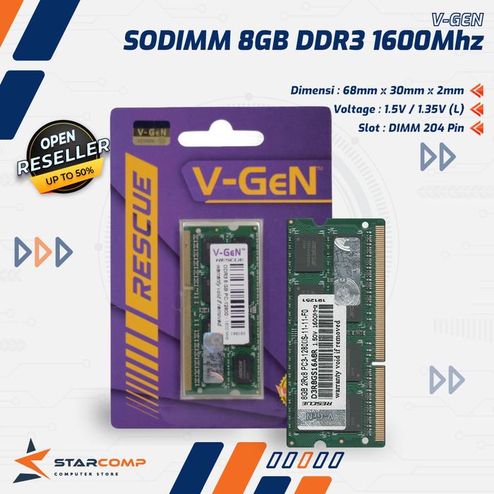 Gambar SODIMM DDR3 8GB V-GeN Rescue RAM Laptop dari Starcomp Origin undefined Tokopedia