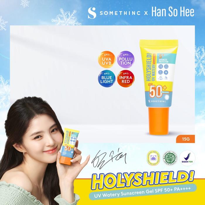 Gambar SOMETHINC Holyshield! UV Watery Sunscreen Gel SPF 50+ Sunblock Wajah - Watery15ml dari Hey Beauty Mart undefined Tokopedia