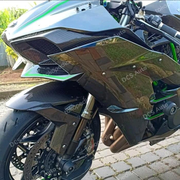 Gambar Spakbor depan carbon kevlar Asli by DCS carbon Kawasaki H2 Ninja H2 dari DCS Auto undefined Tokopedia