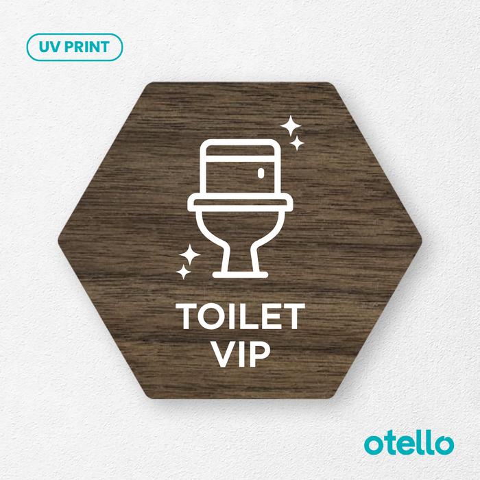 Gambar Signage Toilet VIP Boss Sign Board Kayu Wooden Papan Nama Restroom - Hexagon, 30 cm dari Otello Studio undefined Tokopedia