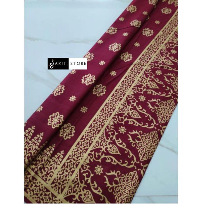 Gambar Kain Batik Prada Mas Anjani Minang - Batik Kemeja Seragam Kebaya Nikah - Merah dari JARIT STORE undefined Tokopedia