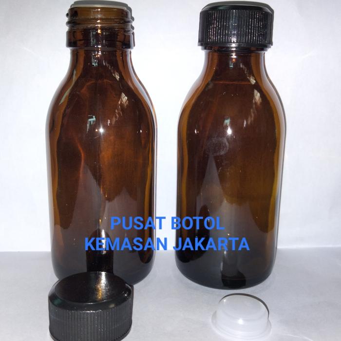 Gambar BOTOL KACA COKLAT 100ML BOTOL BODE BOTOL FARMASI LAB - Hitam dari PBK JAKARTA undefined Tokopedia