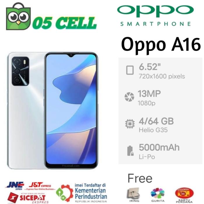 Gambar OPPO A16 4/64 RAM 4GB GARANSI 64GB GARANSI RESMI OPPO INDONESIA - silver dari 05Cell undefined Tokopedia