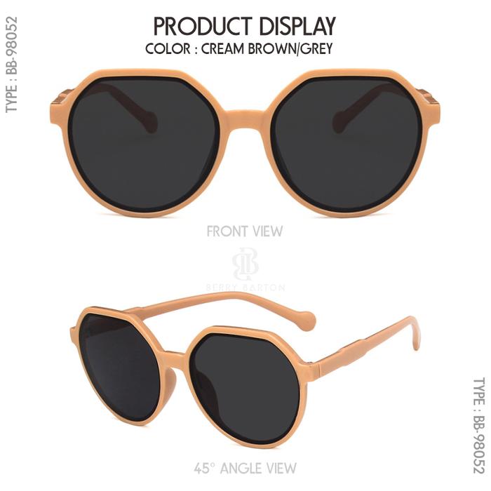 Gambar Kacamata Sunglasses Hitam Fashion Frame Geometric Anti UV 98052 - Cream Brown dari berrybarton.kacamata undefined Tokopedia
