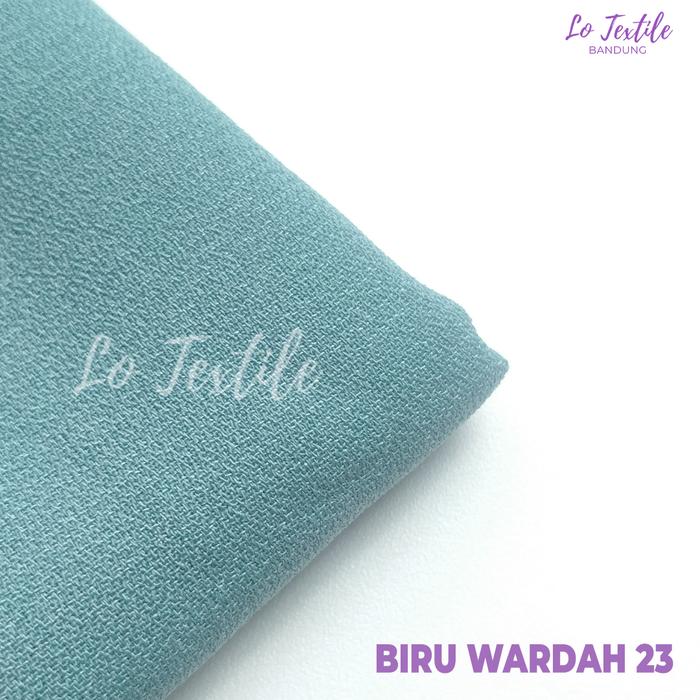 Gambar Kain Wollycrepe Wolycrepe 0.5 Meter - Bahan Gamis Wolicrepe - Biru Wardah-23 dari Lo Textile Bandung undefined Tokopedia