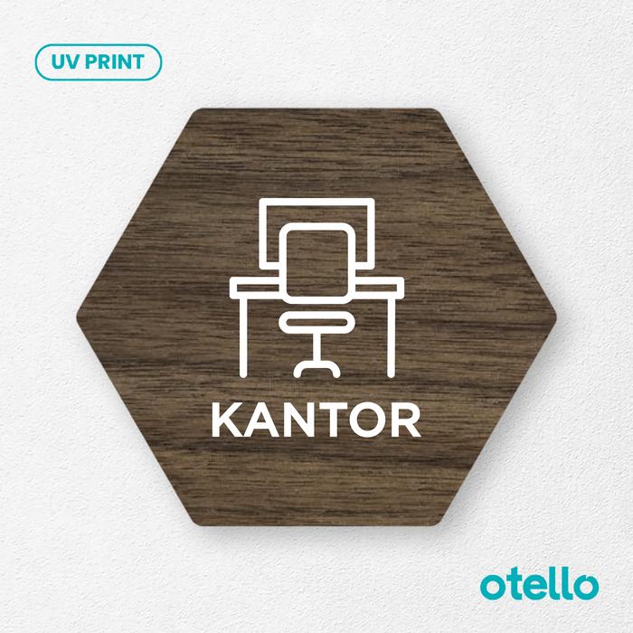Gambar Signage Kantor Sign Board Papan Label Tempel Stiker Nama Ruangan Kayu - Hexagon, 20 cm dari Otello Studio undefined Tokopedia