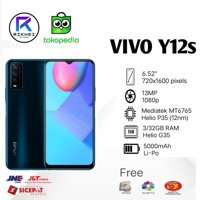 Gambar Vivo Y12s 3/32GB Garansi Resmi Indonesia - Hitam dari rikhei-store undefined Tokopedia