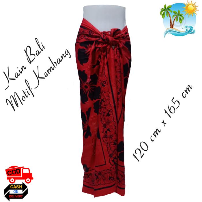 Gambar Kain Bali Pantai/Kain Bali Motif Bunga Gendut/Kain Abiyy Mode - Merah dari Abiyy Mode undefined Tokopedia