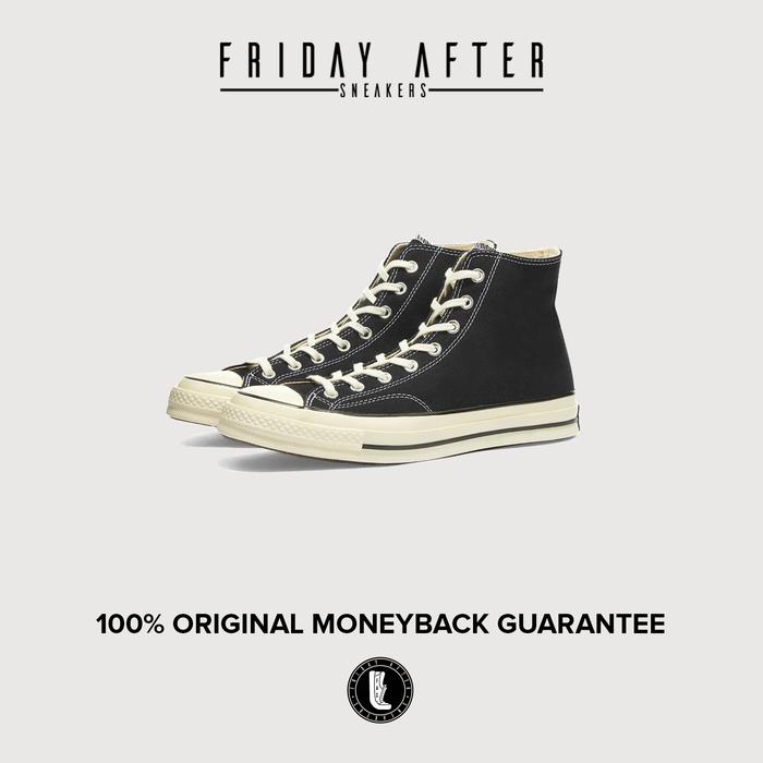 Sepatu Sneakers Converse Chuck Taylor 70s High Black White Original 41