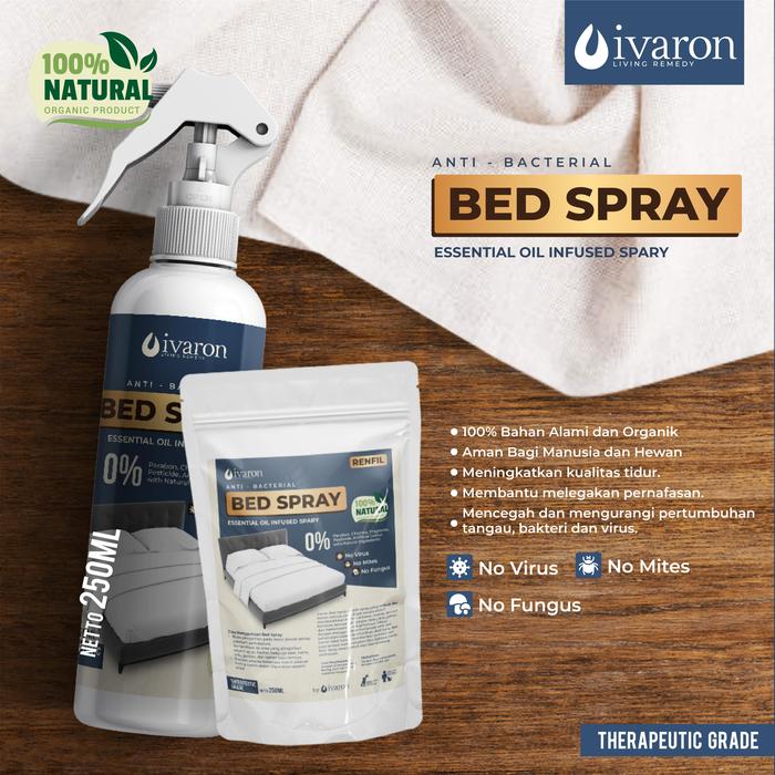 Gambar IVARON | Bed Linen Spray 500 ML | Cairan Anti Tungau Bakteri & Virus | Formula Deep Sleep | Relaxation - REFILL 250ML dari IVARON.ID undefined Tokopedia