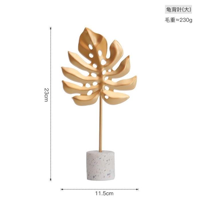 Gambar Pajangan Hiasan Meja Nordic Gold Leaf Feather Ornaments Home Decor - MONSTERA LEAF dari PointZero Store undefined Tokopedia