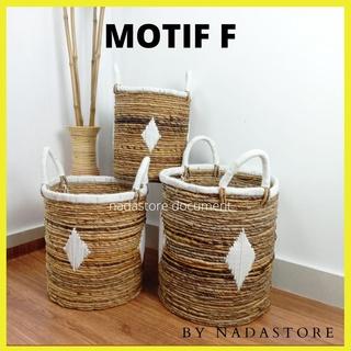 Gambar KERANJANG ANYAMANAN BANANA RAJUT MACRAME / KERANJANG SERBAGUNA - MOTIF F, S dari NADASTORE HANDMADE undefined Tokopedia