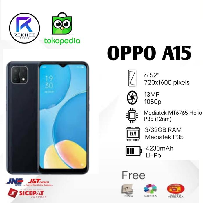 Gambar Oppo a15 ram 3/32GB Garansi Resmi Indonesia - Hitam dari rikhei-store undefined Tokopedia