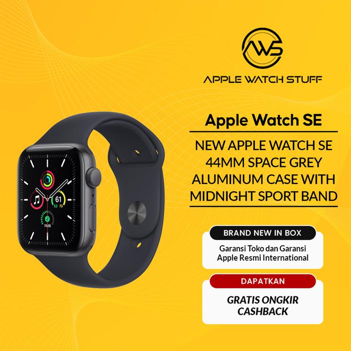 Jual NEW Apple Watch SE 44mm Space Grey Alum Case with Midnight Sport Band  - Jakarta Barat - applewatchstuff | Tokopedia