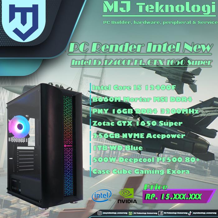 Pc Gaming Render I5 12400f 16gb Ram Gtx 1650 Super Bisa 3d Design