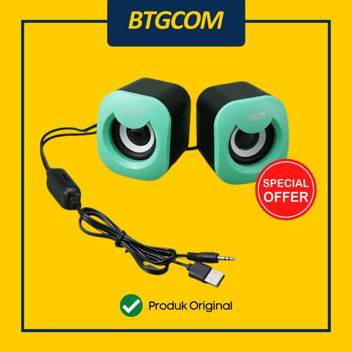 Gambar ROBOT RS180 USB MULTIMEDIA DEKSTOP SPEAKER STEREO RGB COLOR - Biru dari btgcom undefined Tokopedia