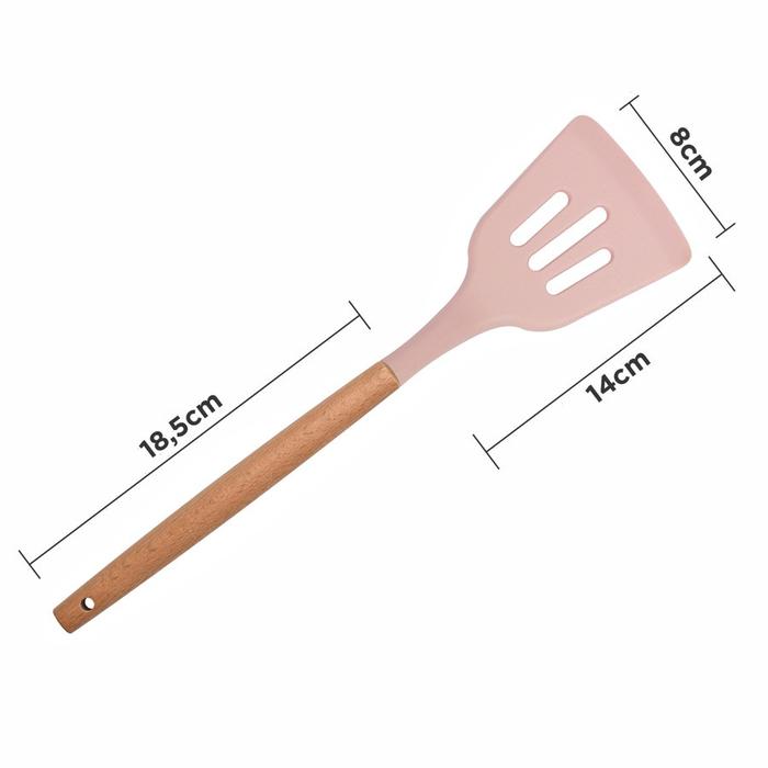 Gambar Silicone Slotted Spatula / Slotted Turner / Sutil Soup - Pink dari Home Decor Zega undefined Tokopedia