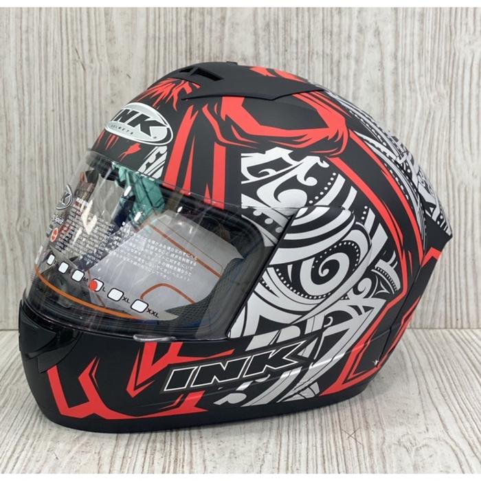 Gambar INK CL MAX MOTIF SERI#8 BLACK MATT RED FULL PAKET GANTENG TERMURAH - STANDARAN, M dari Cikalhelmet undefined Tokopedia