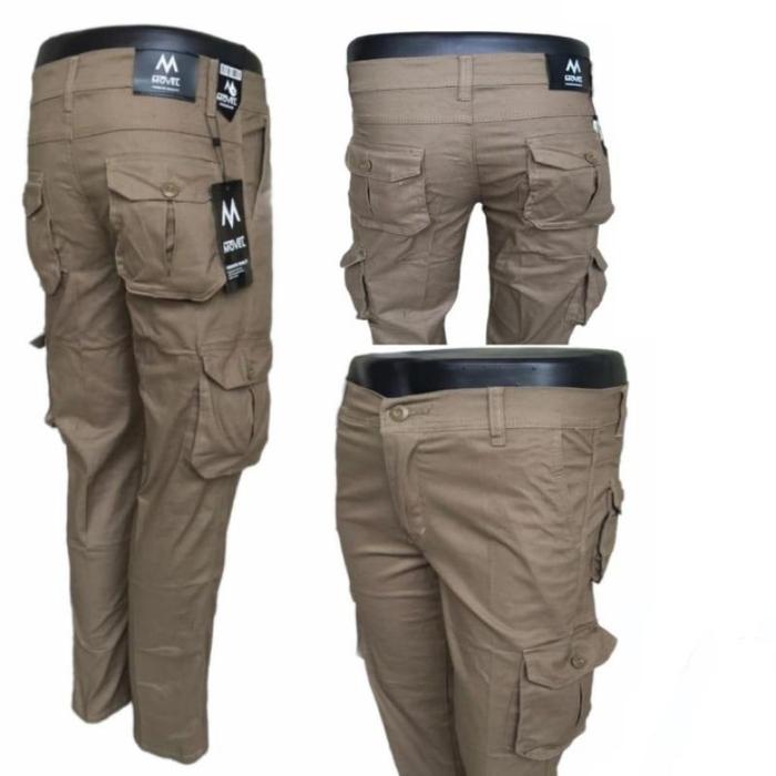 Gambar CELANA PRIA CARGO PANJANG SLIM FIT - Cokelat, 38 dari Avrmallshop undefined Tokopedia