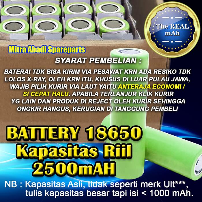Gambar Li-ion Battery Baterai FST 18650 2400 mAh 2.4Ah - 2500 mAh dari Mitra Abadi Spareparts undefined Tokopedia