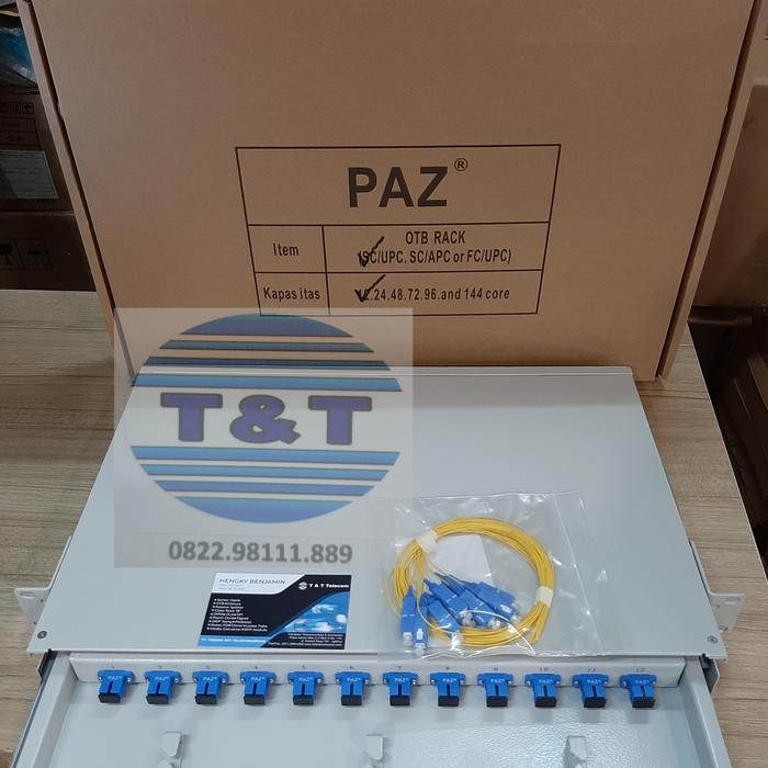 Jual PAZ PAZ OTB Rackmount 12 Core + Pigtail SC / UPC Merk PAZ PAS ...