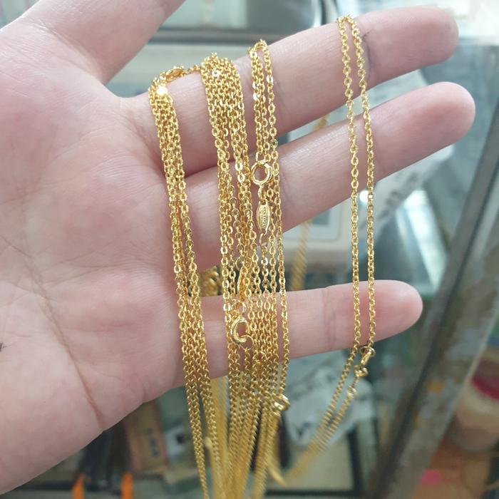 Gambar kalung anak balita tipis emas asli 700 70% 16K 1 gram 1gr 34 cm 34cm dari NonaKeriting undefined Tokopedia