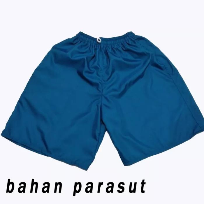 Gambar celana parasut pendek pria wanita / Celana Running, Joging,Gym, fitnes - Polos biru, M dari Bhazonk R undefined Tokopedia