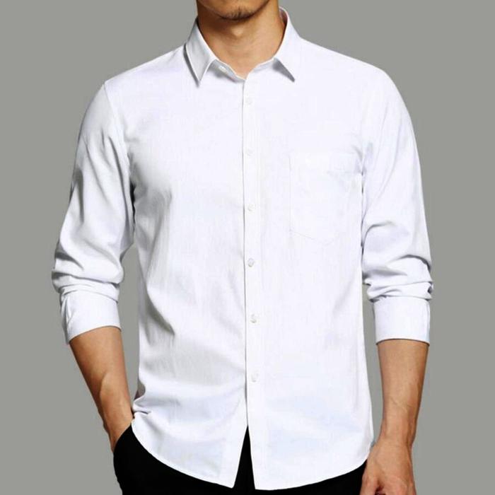 Gambar Kemeja Putih Pria XL Lengan Panjang Kantor Office CPNS Formal Kerja - L dari Halaqah88 undefined Tokopedia