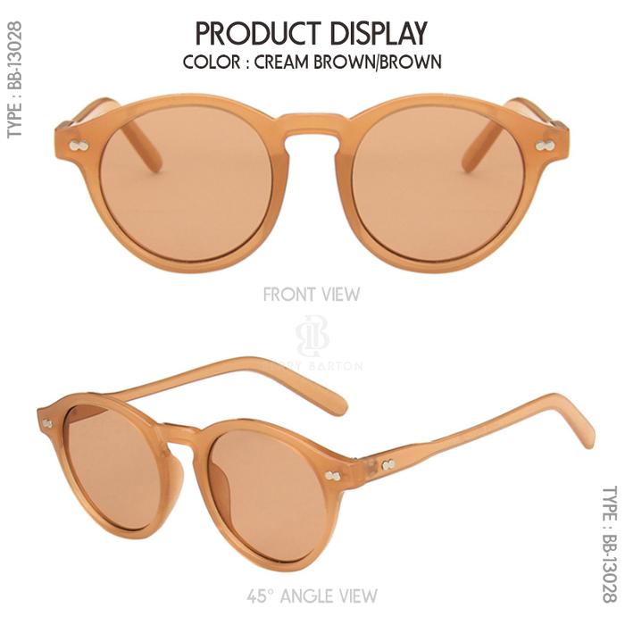 Gambar Kacamata Hitam Sunglasses Fashion Frame Round Anti UV 13028 - Cream Brown dari berrybarton.kacamata undefined Tokopedia