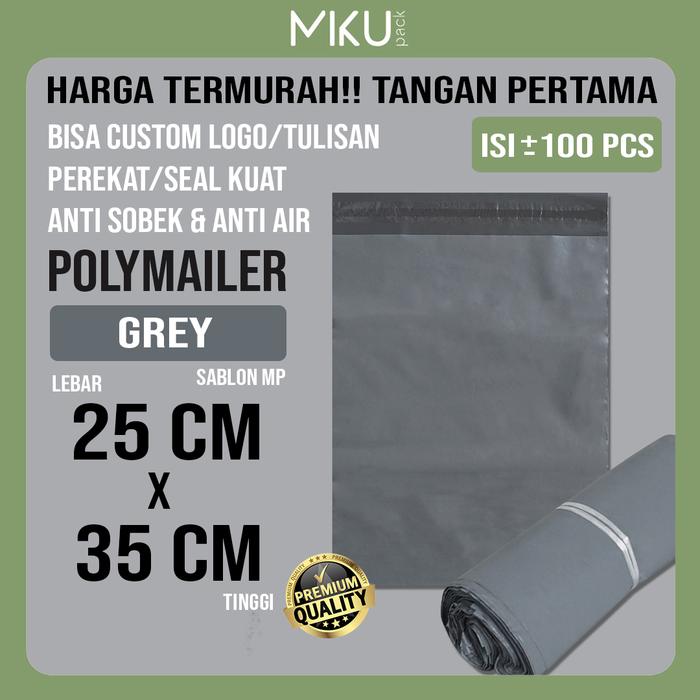 Gambar 25x35cm Polymailer Polybag Kantong Amplop Plastik Packing - Abu - GradeB MP dari Mikupack undefined Tokopedia
