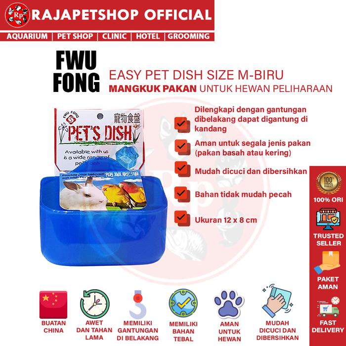 Gambar ( TEMPAT MAKAN ) FWU FONG EASY PET DISH M BOWL ANJING KUCING KELINCI - Biru dari Rajapetshop Official Kota Surabaya Tokopedia