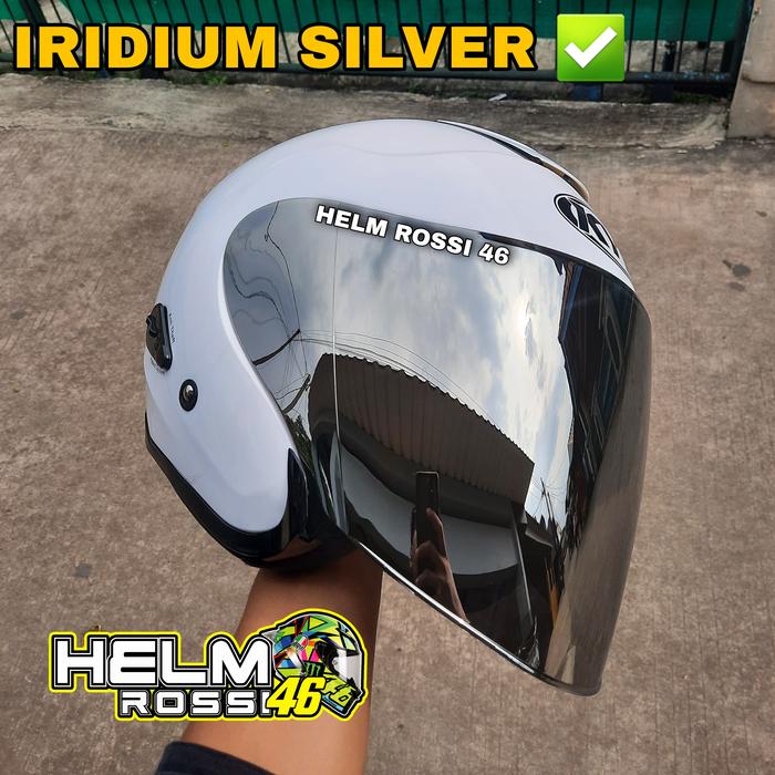 Gambar Kaca Visor KYT Kyoto INK Dynamic Venom Iridium Blue Red Silver Gold - IRIDIUM SILVER dari Helm Rossi 46 undefined Tokopedia