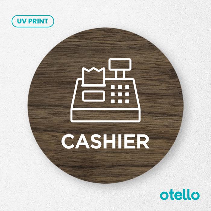 Gambar Signage Cashier Sign Board Kayu Print Wooden Label Kasir Cafe Restoran - Bulat, 15 cm dari Otello Studio undefined Tokopedia