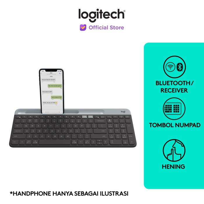 Gambar Logitech K580 Keyboard Slim MultiDevice Wireless Bluetooth - Graphite dari Megacomp Online undefined Tokopedia