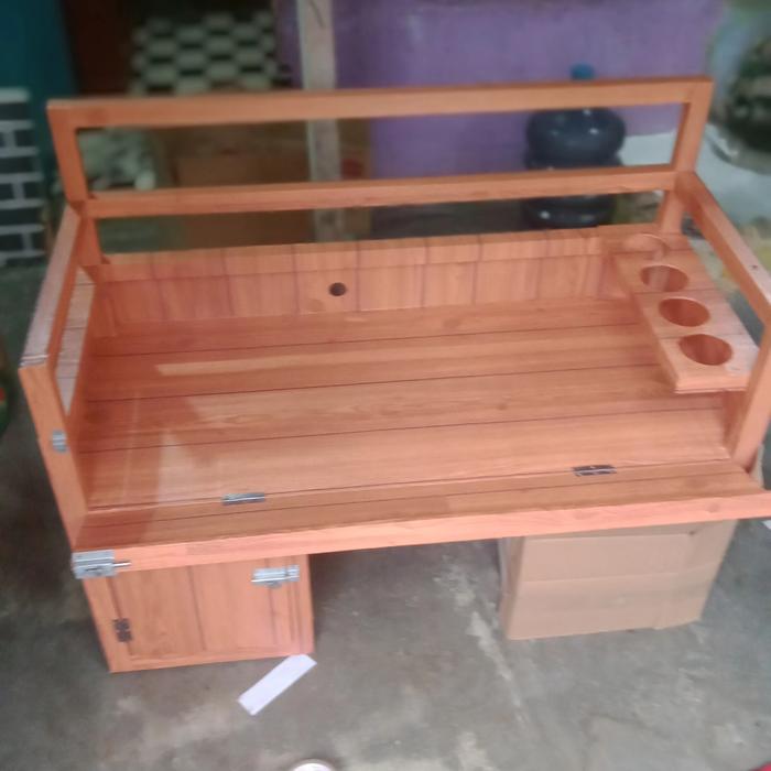 Gambar gerobak motor kopi keliling/cilor/martabak mini/telor gulung dll.... - Cokelat, P100xT85xL45 dari tari90 undefined Tokopedia