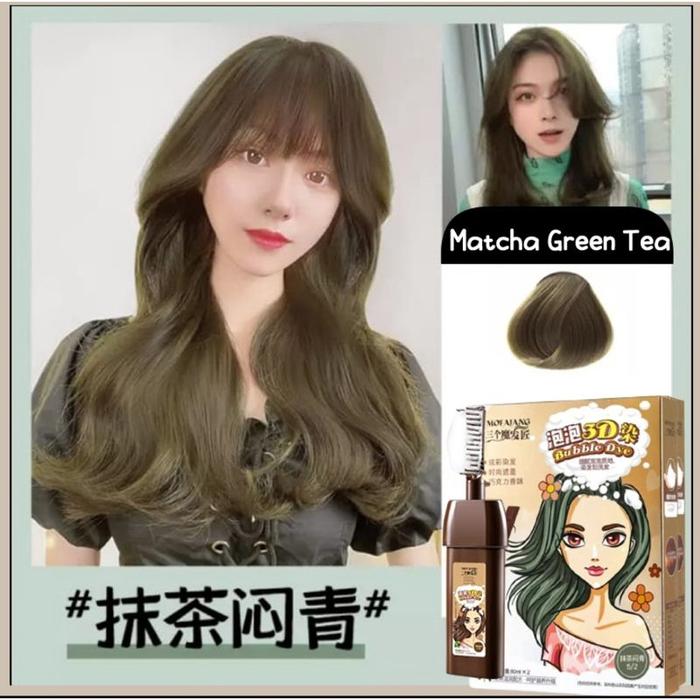 Gambar shampo pewarna rambut Shampoo hair colour MOFAJANG shampo penutup uban - Matcha Greentea dari chlou shop undefined Tokopedia