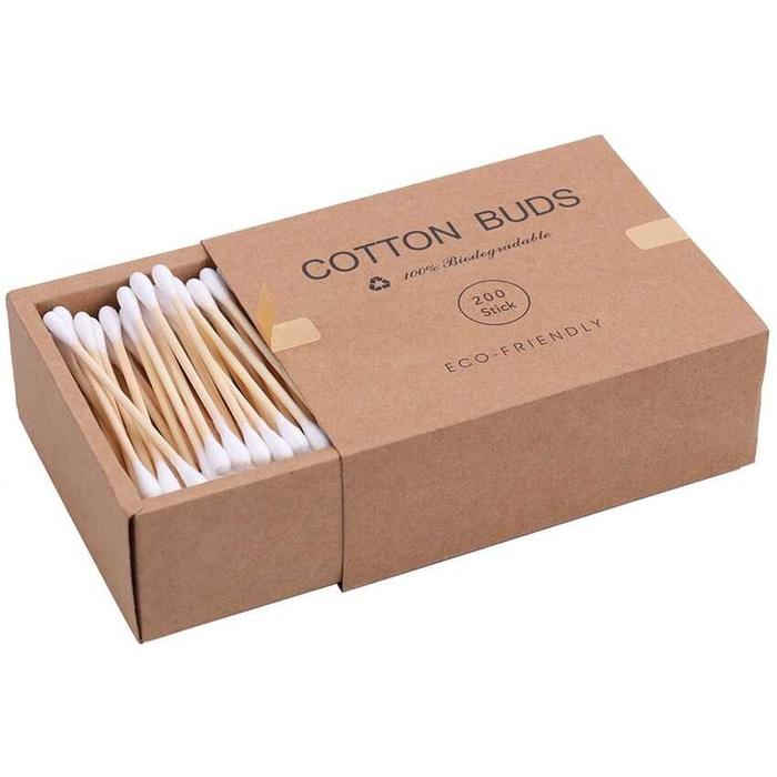 Gambar Cotton Bud Eco Friendly Pembersih Telinga 200PCS - Putih dari de.er store undefined Tokopedia
