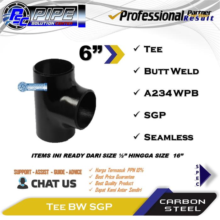 Gambar TEE PIPE PIPA BESI A234WPB SGP BW 1/2" - 16" - SIZE 6" dari PIPE SOLUTION CENTER undefined Tokopedia